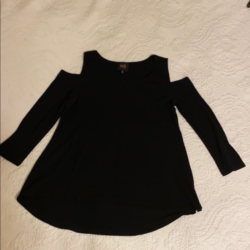 Black open shoulder top